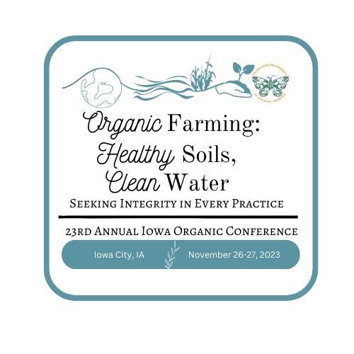 Iowa Organic 2023 Conference logo with border